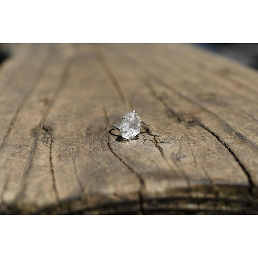 Lake County diamond engagement ring, sterling silver size 4 American made